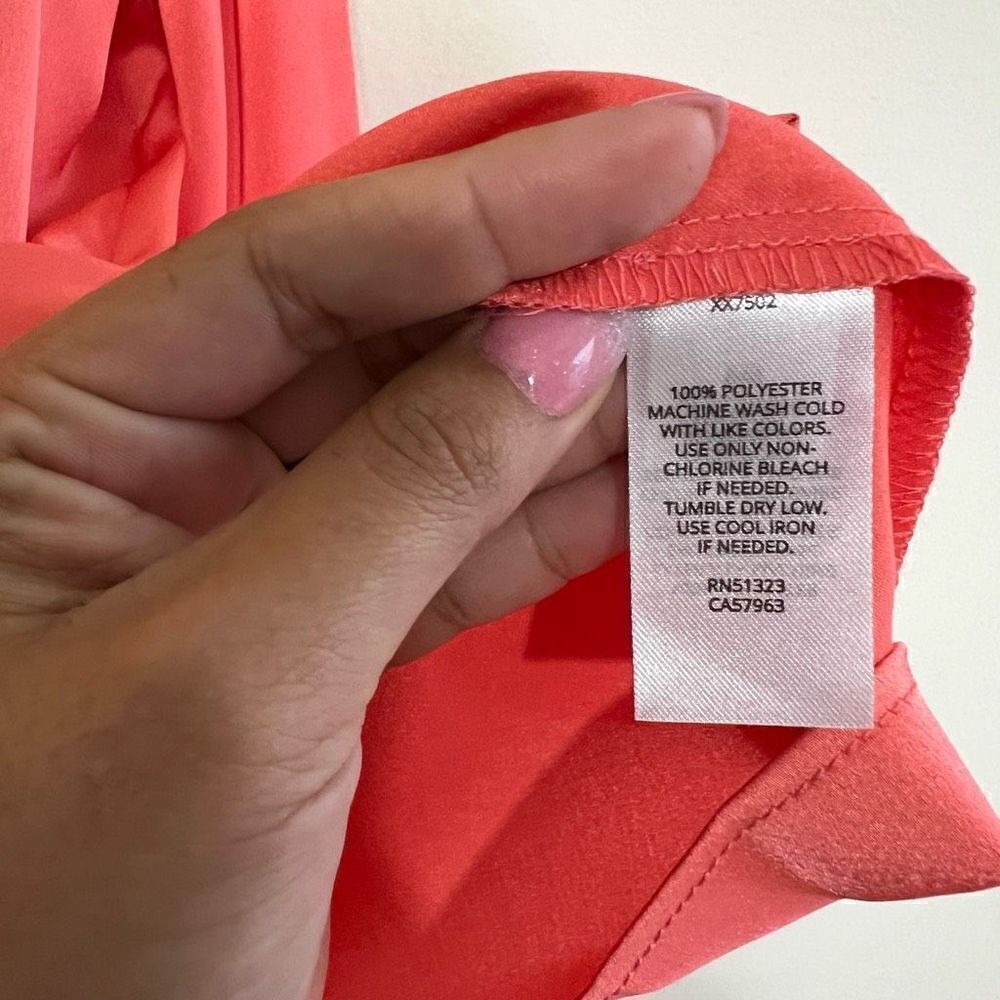 Halogen Orange Button Down Blouse Career Wear Sma… - image 4